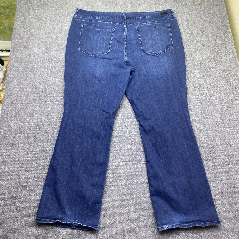 Seven7 Tummyless High Rise Bootcut Jeans Dark Wash Blue Plus Size 24W
